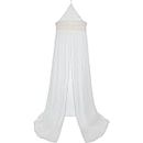 Jollein Canopy Vintage Boho Lace Marfil – Altura 245 cm – con Encaje – Dosel para Cama de bebé – Marfil, Blanco Crema