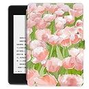 Case for 6.8” Kindle Paperwhite 11Th Generation 2021- Premium Lightweight Pu Leather Book Cover with Auto Wake/Sleep for Amazon Kindle Paperwhite 2021 Signature Edition E-Reader-Pink Tulips