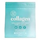 Collagen Powder with Hyaluronic Acid 400g - Collagen Peptides Supplement + Amino Acids - Premium Hydrolysed Bovine Collagen Type I, II & III - Unflavoured Collagen Supplements for Women - Alpha Foods