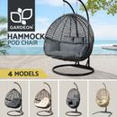 Gardeon Egg Swing Chair with Stand Outdoor Furniture Lounge Wicker 1/2 Person