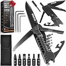 Multitool Camping Accessories 17 in 1 Fire Starting Sticks, Bottle Opener, Saw Screwdrivers Bottle Opener, Whistle, Window Breaker and More -Perfect for Camping, Outdoor, Survival, Gifts for Men Dad