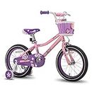 JOYSTAR 16 Inch Kids Bike for 4 5 6 7 Years Old Girls, with Front Basket & Training Wheels for 4-7 Years Child Toddlers Pink