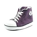 Gohom House Shoes for Men Men's High-top Slippers House Boots Indoor Shoes (US 10, Dark Purple&White)