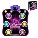 Aucrsozk Kids Dance Mat for 3 4 5 6 7 8+ Year Old with Bluetooth, Light up Music Dance Mats Toys with Volume Adjustable, Electronic Dancing Mat with 3 Languages Available for Festive Gift