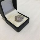 Sterling Silver Judith Ripka RING Diamonique CZ QVC Pave Heart Larger Size T 1/2