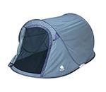Pop Up Wurfzelt blau 220 x 120 cm - 2 Personen - Sofortzelt für Trekking und Camping - Automatisches Sofortzelt Einhandzelt Trekking Camping Zelt inklusive Heringe + Spannseile wasserdicht