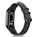 Fintie Bands Compatible with Fitbit Charge 4 / Fitbit Charge 3, Soft Woven Nylon Sports Band Replacement Strap Compatible with Fitbit Charge 3 and Charge 3 SE Fitness Activity