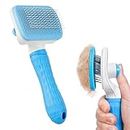 Amazon Basics Self Cleaning Slicker Pet Grooming Brush | Pet Cleaning Tool Suitable for All Pets | Rectangular Shape