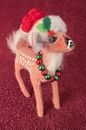 EUC 2012 Annalee 5" COZY CHRISTMAS FAWN #450112 spotted deer santa hat doll