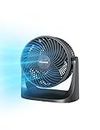 PELONIS 3 Speed Small Room Air Circulator Fan – White Noise Fan for Bedroom – Table Top Fan with 7-inch Blade – Bedside Fan for College Dorm Room, Black