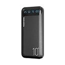 Power Bank 10000mAh Mobile Phone Portable Charger External Battery Pack with 2 USB 2.4 A Outputs and USB C Input Compatible with Huawei iPhone 12 11 X iPad Samsung Galaxy S20 Android Tablet (Black)