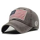 Aavjo Men Women Sun Visor Cap (Fit Head Size, Approx 54-60cm) USA Flag - Brown