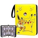 POATOW Card Binder for Game Cards Binder 4-Pocket, 400 Pockets Games Collection Binder Card Holder Storage Carrying Case,Fit for TCG Yugioh Trading Cards,Toys Gifts for Boys Girls (Yellow)