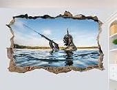 HUNTING HARPOON SPEAR FISHING WALL STICKERS 3D ART POSTER MURAL DECAL DECOR