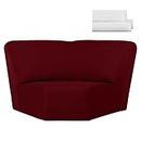 Weysat Corner Sofa Cover Milk Silk Stretch Corner Couch Cover Furniture Protector for Living Room Sectional Recliner Sofa Slipcover Reclining L Shape Sofa Couch Additional Seat (Burgundy)