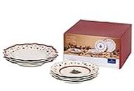 Villeroy & Boch Toy's Delight Dinner Plate Set, Porcelain, White/Red, 8 Parts