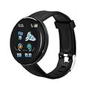 Smart Watch Band Fitness Watch Waterproof Tracker Smart Watch D18 Smart Clock Round Heart Rate Measure for Men Women Kids Black
