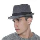 Verbier Vintage Unisex Fedora Hat/Trilby Fedora Hat/Western Cowboy Hats Men (Grey)
