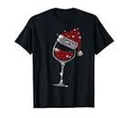 Glass of Red Wine Santa Hat Christmas For Men Women Family Camiseta