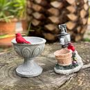 Miniature Fairy Garden Accessories Mini Fairy Ornaments Bird Bath Set of 2