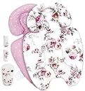 Mamatepe Infant Insert Compatible with 4moms Mamaroo RockaRoo & Graco DuetSoothe Swing, Reversible Newborn Insert Head & Body Support Cushion,Breathable Soft Fabric, Machine Washable, Blush Pink