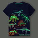 Dinosaur Glow in the Dark Boys Kids Summer Tee Top T-shirt 100% Cotton Children