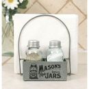 Mason's Jars Box Salt Pepper And Napkin Caddy - 5¼''W x 4½''D x 6''H