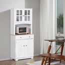 Modern Kitchen Storage Buffet Cabinet Microwave Hutch w/ Drawer Dining Room