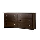 Prepac Fremont Bedroom Furniture: Espresso Double Dresser for Bedroom, 6-Drawer Wide Chest of Drawers, Traditional Bedroom Dresser, EDC-6330-V, 59"W x 16"D x 29"H