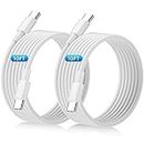 USB C to USB C Cable [2-Pack, 10FT] 60W(3A) USB C Charger Cable Fast Charging for for iPhone 15/15 Pro/15 Max/15 Pro Max, MacBook Air MacBook Pro Charger, iPad Pro, Air 5/4, Mini 6, Samsung Galaxy
