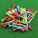 Cushion Top Golf Tees 50 Pack, Rubber Golf Tees Plastic Unbreakable Mixed Colors Golf Tees,3 1/4 inch for YourChoice,Gift for Golfer or Family