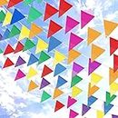 Topeedy 200M Multicolor Bunting Banner, Nylon Pennant Banners with 300pcs Large Triangle Flags for Indoor Outdoor Birthday Holiday Fsetival Celebration Party Home Garden Decoration