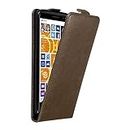 Cadorabo Case Compatible with Nokia Lumia 830 Flip Design Made of Premium Faux Leather Flip Foldable Shockproof Magnetic Cover Case for Nokia Lumia 830 Brown