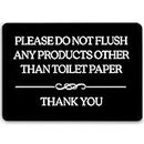 Do Not Flush Toilet Sign (Black Acrylic 5 x 3.5 in) Flush Toilet Paper Only Sign - Dont Flush Sign - Do Not Flush Feminine Products Sign - Septic Sign - Bathroom Signs for Business - Bathroom Signs for Home - Airbnb Signs for Bathrooms