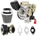139QMB Carburetor Fit for 49CC 50CC GY6 4 Stroke Scooter Taotao Kymco Go Kart PD18J PD19J Moped Engine 18mm carb+ Intake Manifold Air Filter -139QMB Carburetor 50CC Scooter