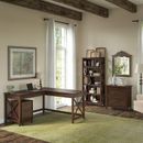 Huckins L-Shaped Credenza Office Set Wood in Brown Laurel Foundry Modern Farmhouse® | 65.98 H x 60 W x 60 D in | Wayfair