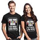 Custom Shirt Unisex Personalized Add Your Image T-Shirt Add Your Text Photo Front/Back Print Large Black