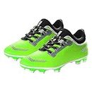 VICKY TRANSFORM i-Star Football Shoes for Outdoor/Indoor Training Soccer Cleats with Spikes Unisex Athletic Sneaker (Neon Green, UK-3)