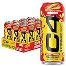 Cellucor C4 Energy Drink by | STARBURST Cherry | Carbonated Sugar Free Pre Workout Performance Drink with no Artificial Colors or Dyes | 16 oz - 12 Pack Case