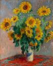 Vintage painting art claude monet artwork sunflowers  poster canvas framed