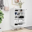 Shoe Cabinet High Gloss White 60x35x70 cm Engineered Wood