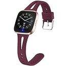 Ouwegaga Compatible with Fitbit Versa 2 Band for Women Men Versa Lite Bands Red Small