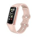 MORELOCO AMOLED Fitness Tracker Watch with Heart Rate Monitor Blood Pressure Blood Oxygen Sleep Monitor Women’s Health Tracking, Music Control, Waterproof Smart Watch. (2-Pink)