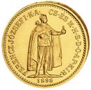 Gold coin 10 crowns ""Standing Emperor"" Franz Joseph I. minted year 1898. 
