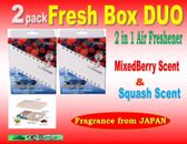 2 Pack Treefrog Fresh Box DUO Air Freshener - Mixed Berry Scent & Squash Scent