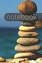 notebook - notes and ideas, journal, writing, diary, create: work, school, noted words, stones balanced