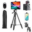 iPad pro Tripod, Lusweimi 60-Inch Camera Tripod for iPhone Compatible with Tablet/iPad Pro 12.9 inch/Webcam/Video Camera, iPad Pro Tripod Stand with Wireless Remote & Bag for Vlog/Video/Photography