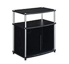 Convenience Concepts Designs2Go TV Stand with Black Glass Cabinet, Black, 23.75"L x 15.75"W x 26.75"H