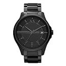 Armani Exchange Analog Men's Stainless Steel Watch AX2104 (Black Dial Black Colored Strap)