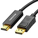 Sounce DisplayPort to HDMI Cable, 1080p@60Hz Uni-Directional UHD DP to HDMI Audio & Video Display Cable for Projector, Laptop, TV, Monitor, MacBook 1.8 Meter (6FT) - Black